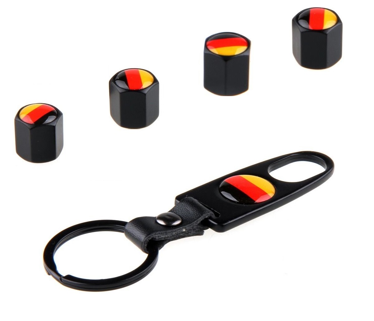 Ventilhattar flagga Tyskland 4st + Nyckelring